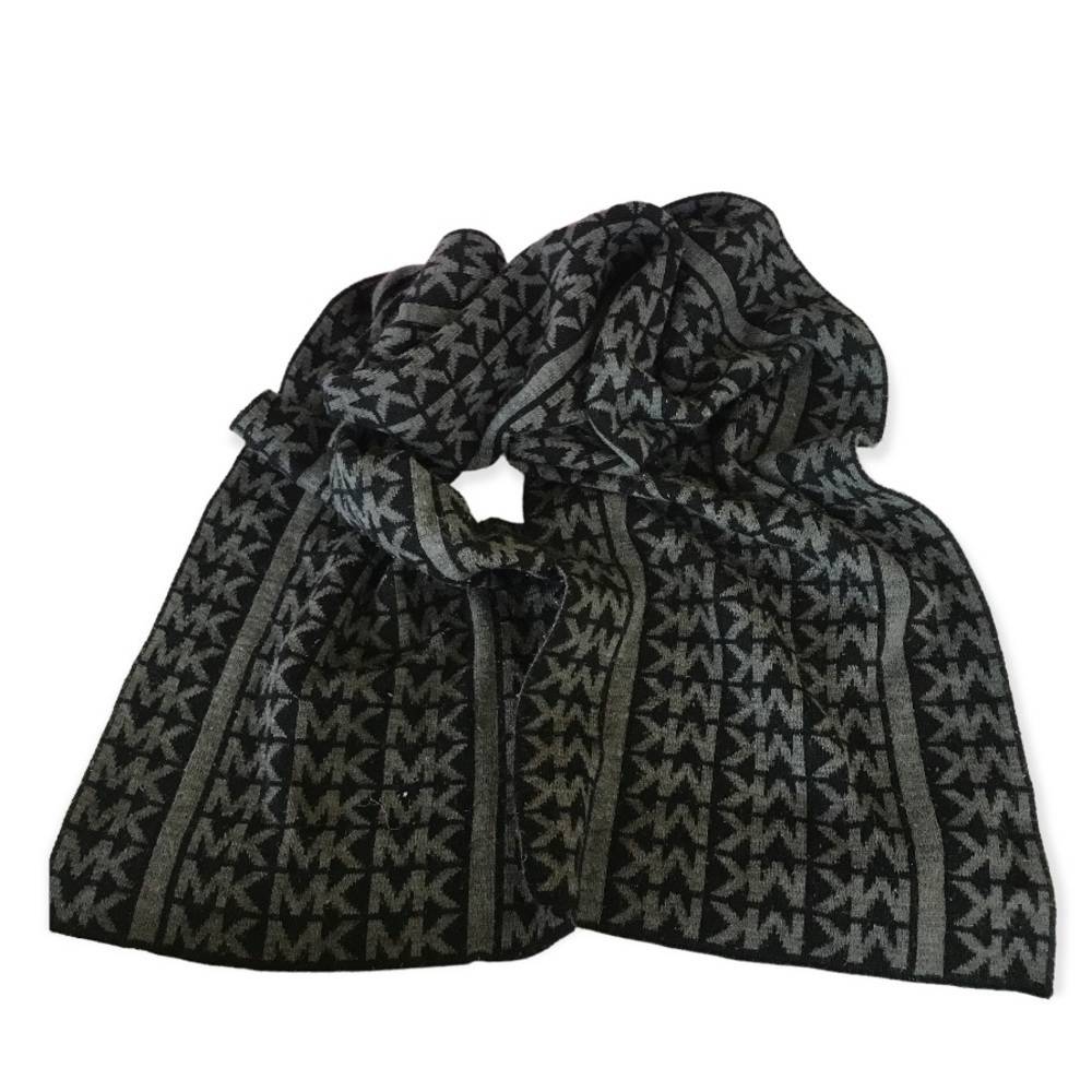 Michael Kors monogram gray and black scarf
